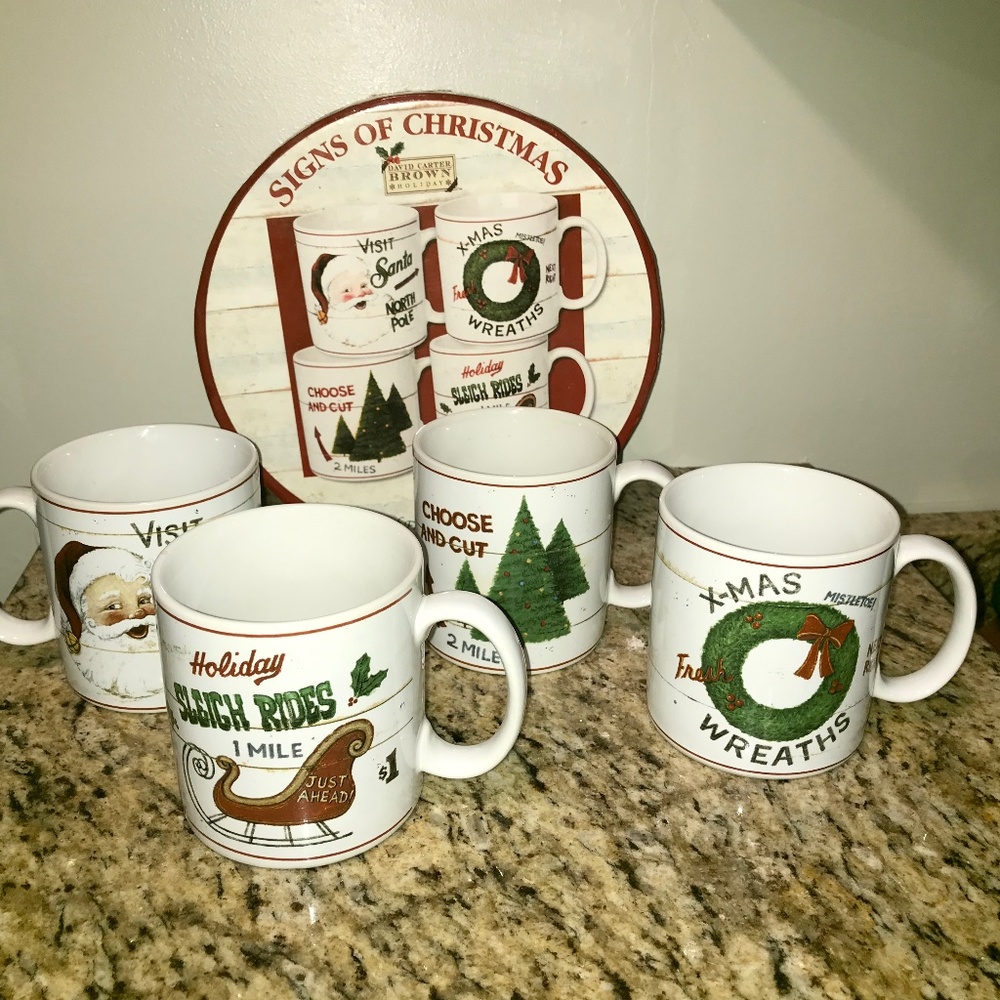 Oneida Sakura boxed set 4 Holiday Mugs
